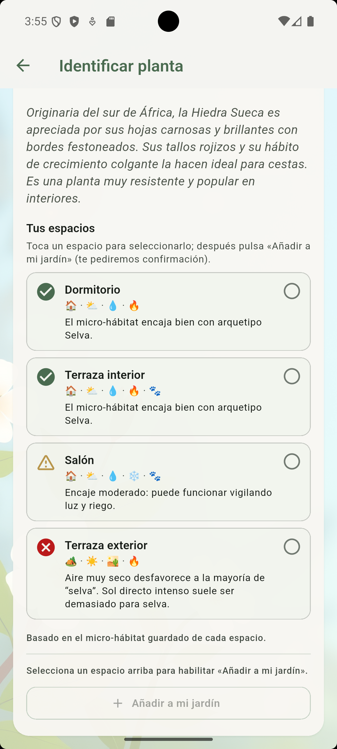 JardinerIA — Identificación con arquetipo y recomendación de espacio según micro-hábitat